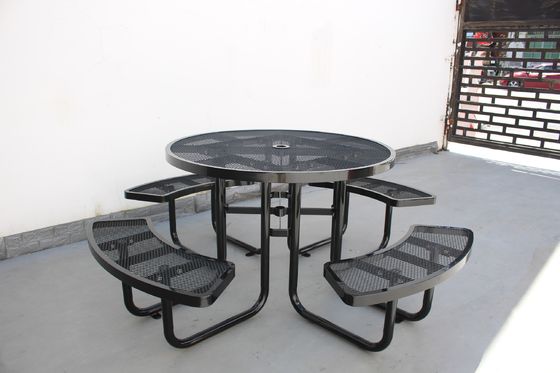 Commercial Steel Outdoor Picnic Tables And Chairs Round Shape