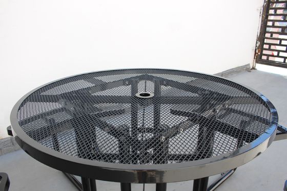 Commercial Steel Outdoor Picnic Tables And Chairs Round Shape